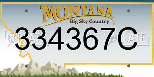 334367C Montana License Plate