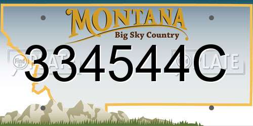 334544C Montana License Plate