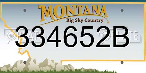 334652B Montana License Plate
