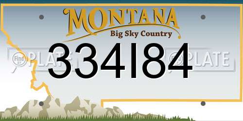 334I84 Montana License Plate