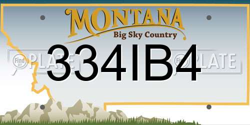 334IB4 Montana License Plate