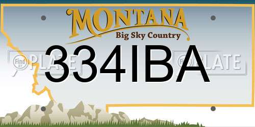 334IBA Montana License Plate