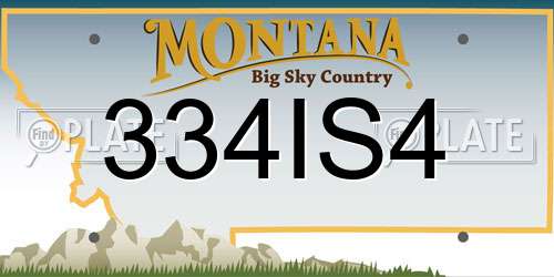 334IS4 Montana License Plate