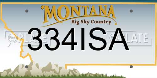 334ISA Montana License Plate
