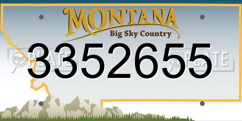 3352655 Montana License Plate