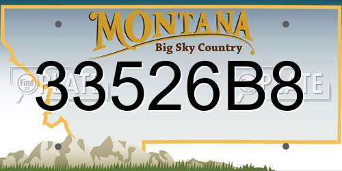 33526B8 Montana License Plate