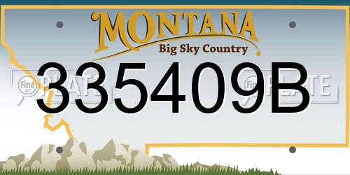 335409B Montana License Plate