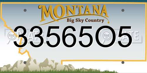 33565O5 Montana License Plate