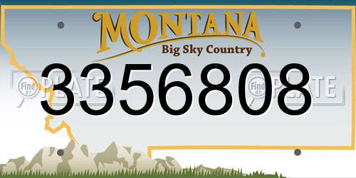 3356808 Montana License Plate