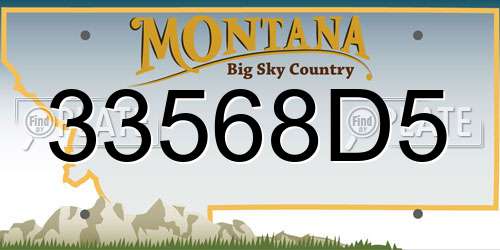 33568D5 Montana License Plate