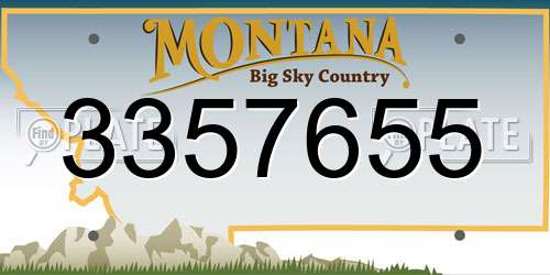 3357655 Montana License Plate