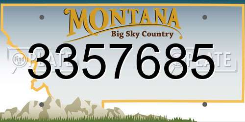 3357685 Montana License Plate