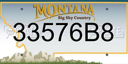 33576B8 Montana License Plate