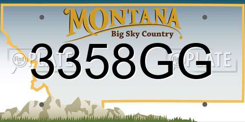 3358GG Montana License Plate