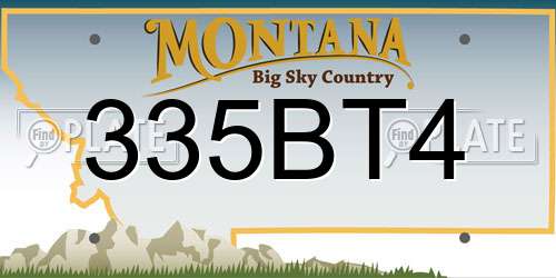 335BT4 Montana License Plate