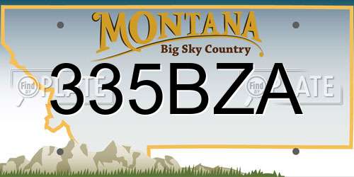 335BZA Montana License Plate