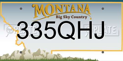 335QHJ Montana License Plate