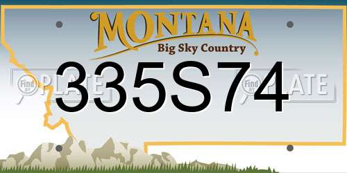 335S74 Montana License Plate