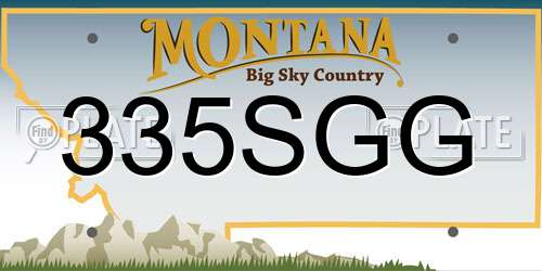335SGG Montana License Plate