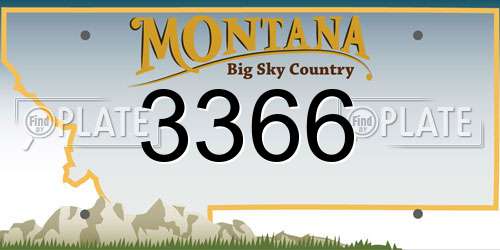 3366 Montana License Plate