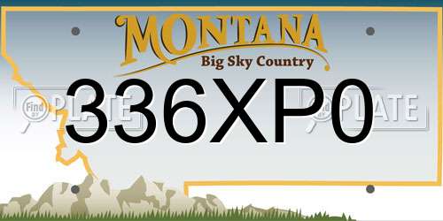 336XP0 Montana License Plate