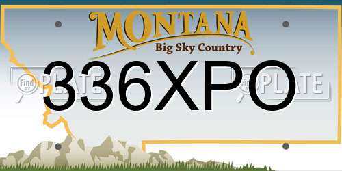 336XPO Montana License Plate