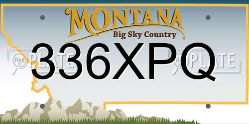 336XPQ Montana License Plate