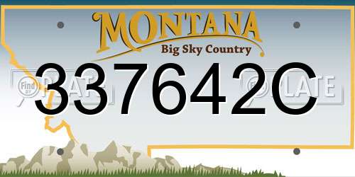 337642C Montana License Plate