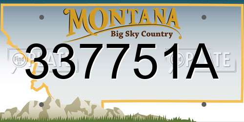 337751A Montana License Plate