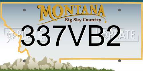 337VB2 Montana License Plate