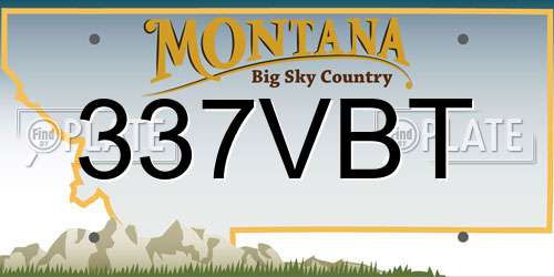 337VBT Montana License Plate