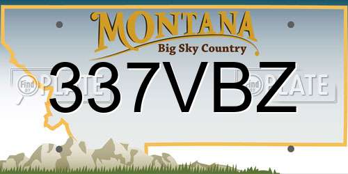 337VBZ Montana License Plate