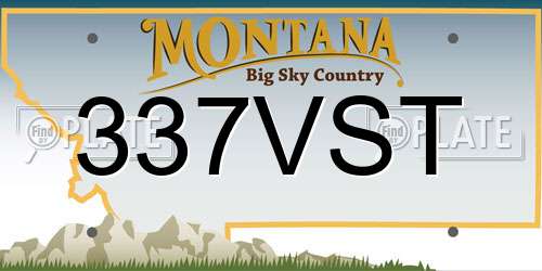 337VST Montana License Plate
