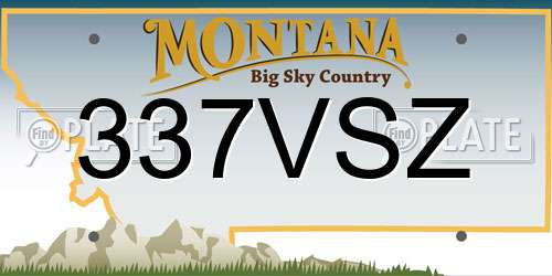 337VSZ Montana License Plate
