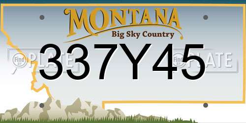337Y45 Montana License Plate