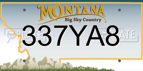 337YA8 Montana License Plate