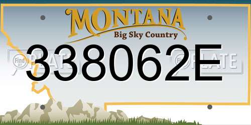 338062E Montana License Plate