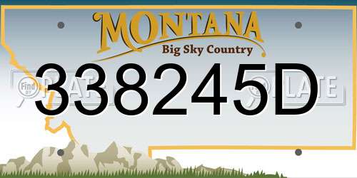 338245D Montana License Plate