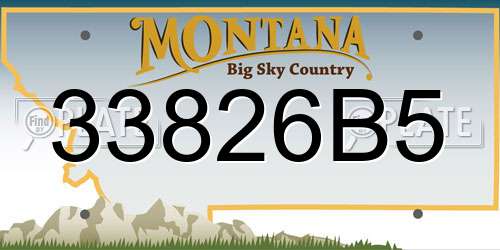 33826B5 Montana License Plate
