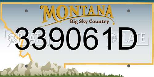 339061D Montana License Plate