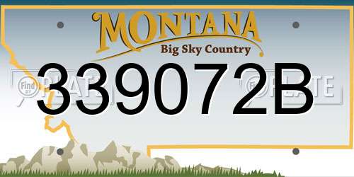 339072B Montana License Plate