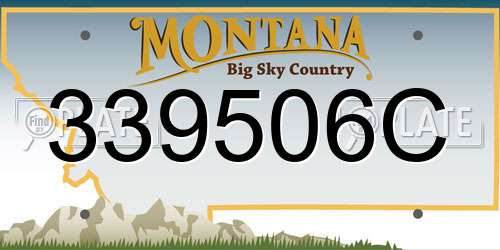 339506C Montana License Plate