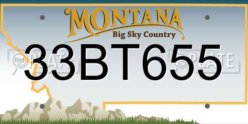 33BT655 Montana License Plate