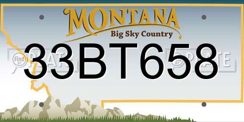33BT658 Montana License Plate