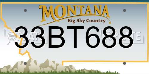 33BT688 Montana License Plate
