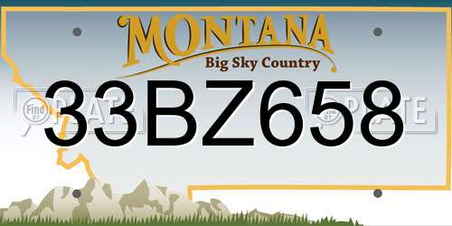 33BZ658 Montana License Plate