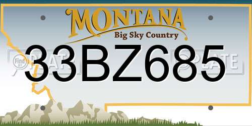 33BZ685 Montana License Plate