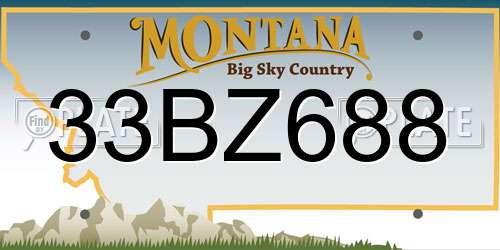 33BZ688 Montana License Plate