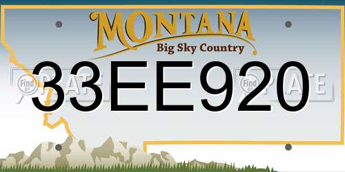 33EE920 Montana License Plate