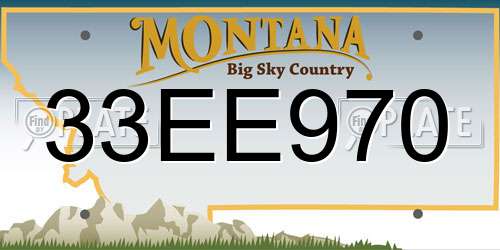 33EE970 Montana License Plate